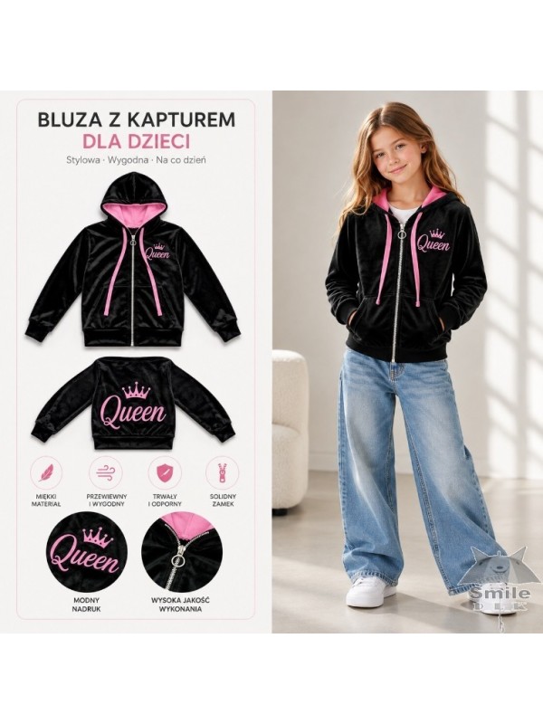 3286cz (6-16) 6 szt bluza welur