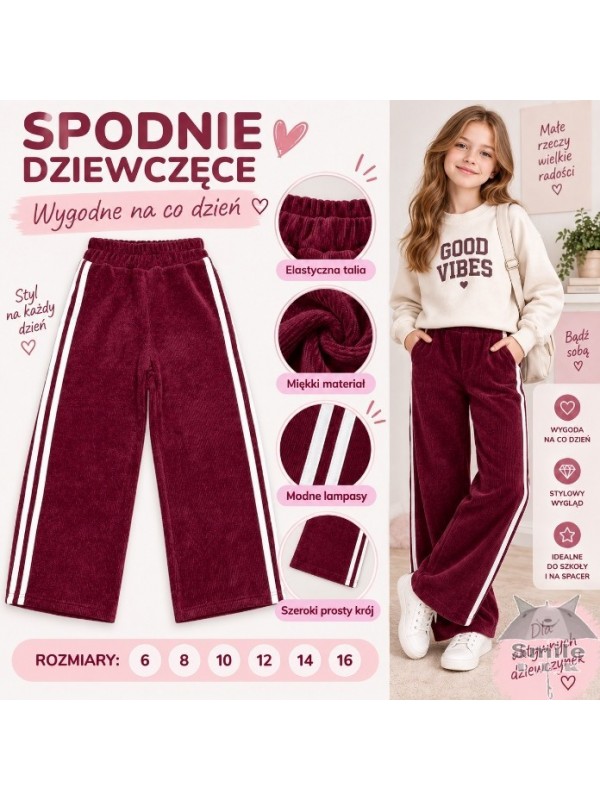 1433CZE (6 - 16) 6 SZT. SPODNIE WELUR